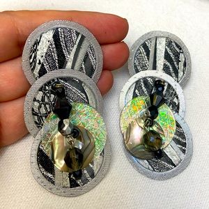 80s Vintage Dangle Mixed Media Earrings